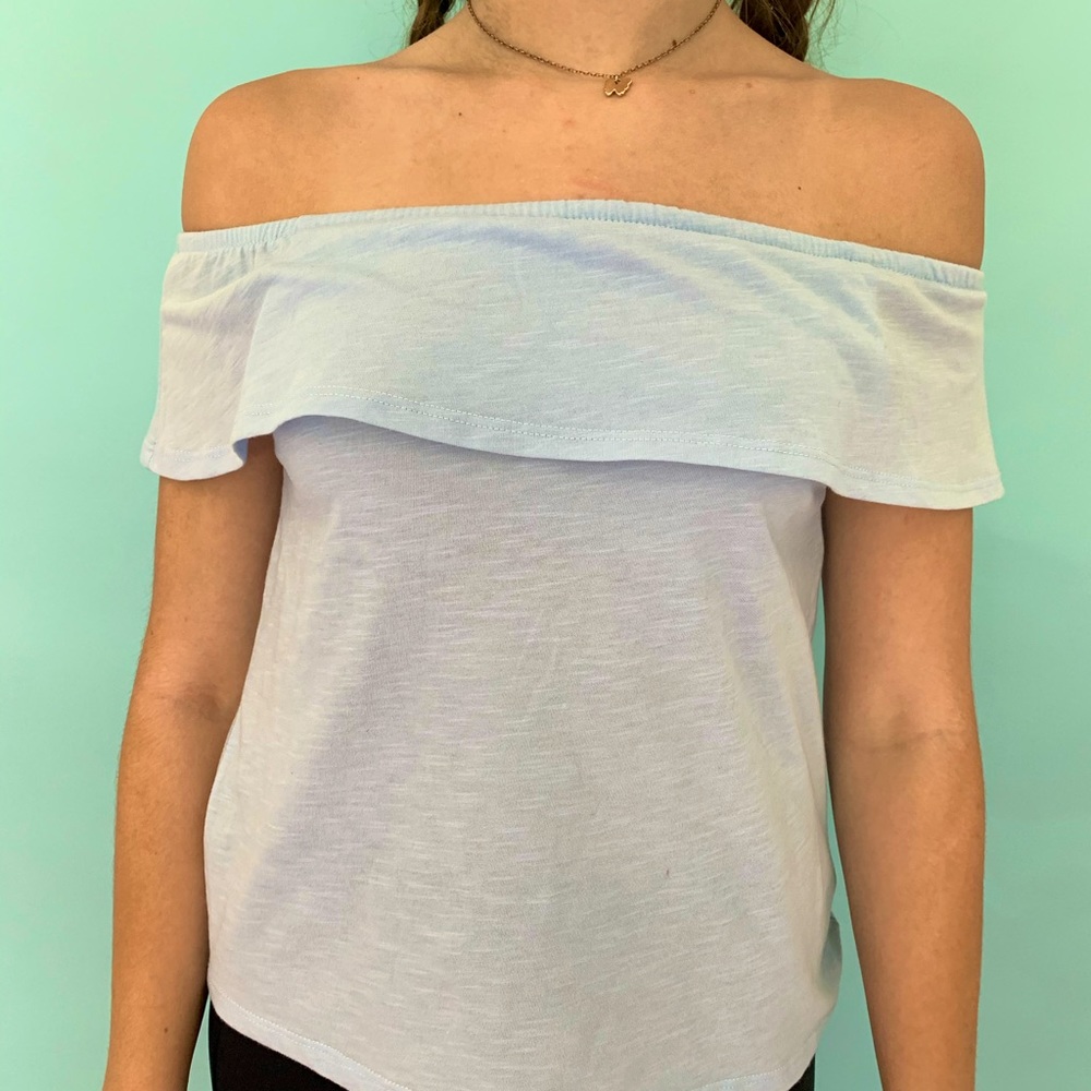 Blue off-shoulder top from me.n.u - size L
